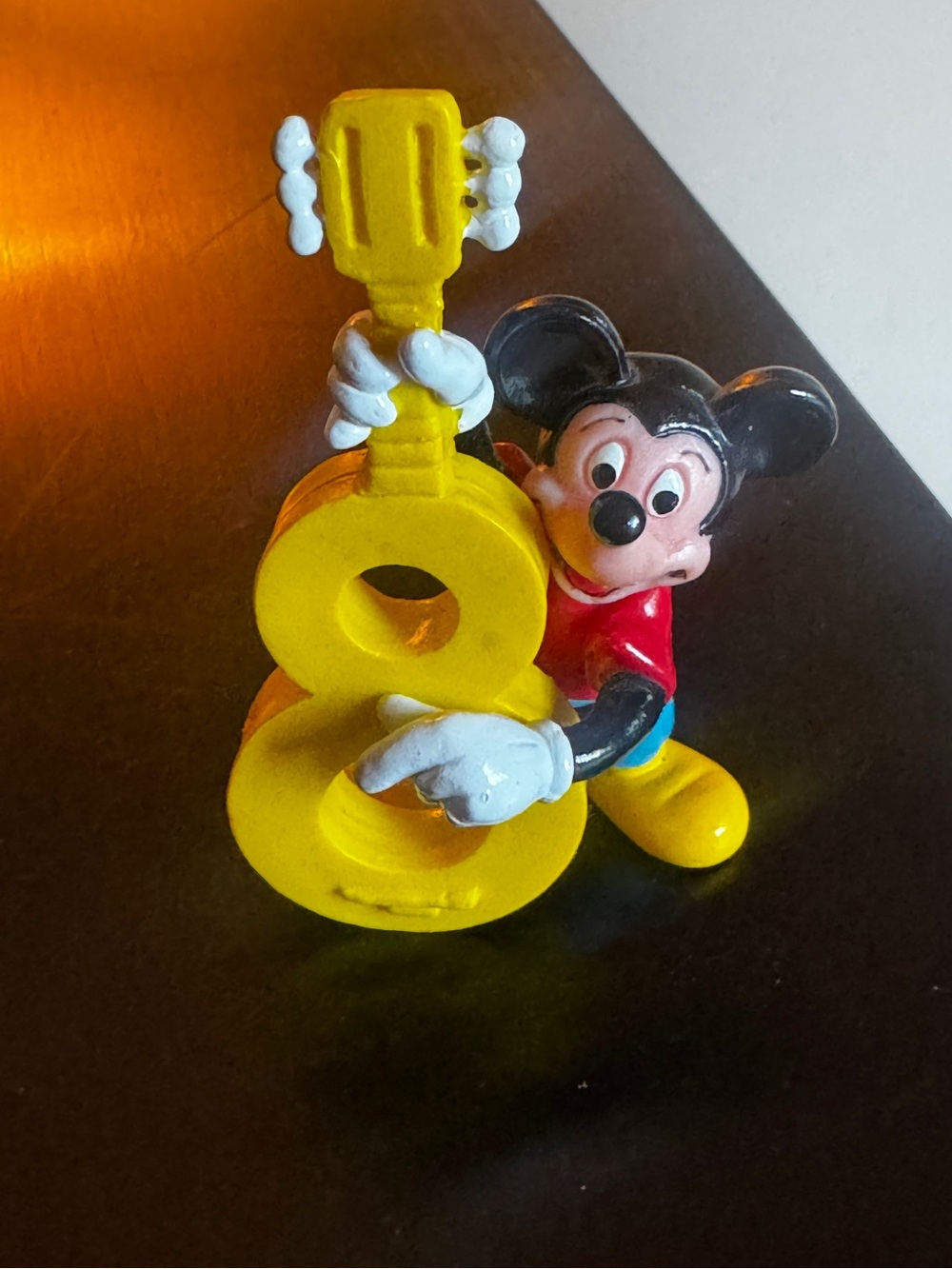 Vintage 1980s Disney Mickey Mouse 8th Birthday Cake Topper Figurine